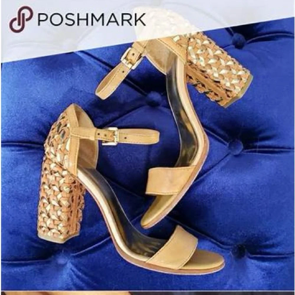 Coach Braided Block Heel Sandals